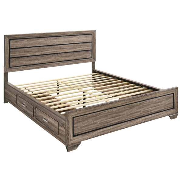 Kauffman Wood Storage Panel Bed Washed Taupe & Dark Cocoa - Image 5