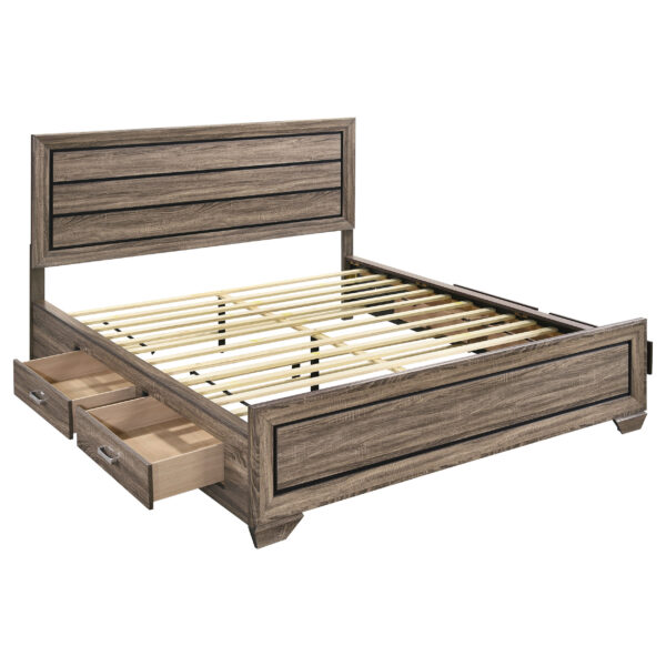 Kauffman Wood Storage Panel Bed Washed Taupe & Dark Cocoa - Image 2