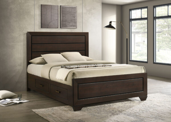 Kauffman Wood Storage Panel Bed Washed Taupe & Dark Cocoa - Image 11