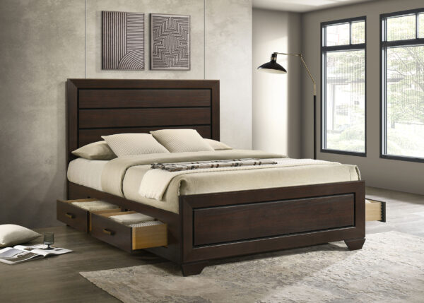 Kauffman Wood Storage Panel Bed Washed Taupe & Dark Cocoa - Image 8