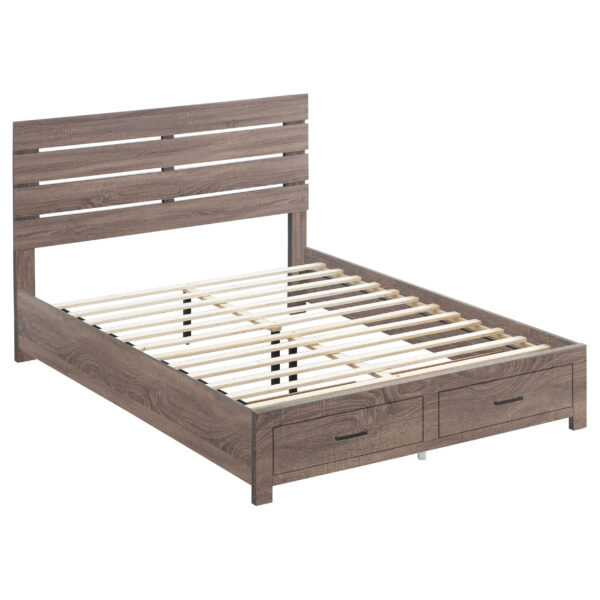 Brantford Wood Storage Panel Bed Barrel Oak - Image 3