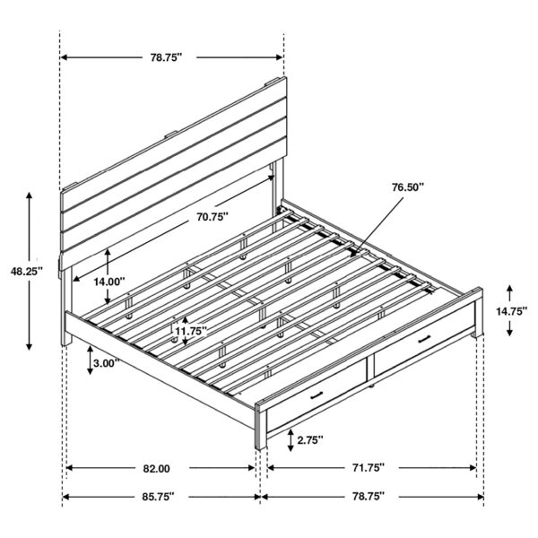 Brantford Wood Storage Panel Bed Barrel Oak - Image 5