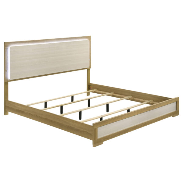 Hyland Panel Bed LED Headboard Natural - Image 3