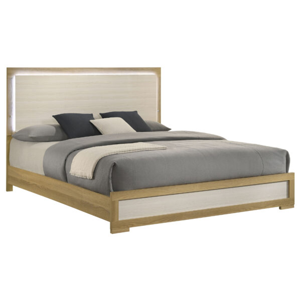 Hyland Panel Bed LED Headboard Natural - Image 2