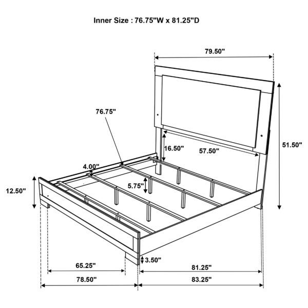 Hyland Panel Bed LED Headboard Natural - Image 7