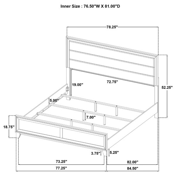 Welsley 50-inch Upholstered Bed Walnut - Image 5