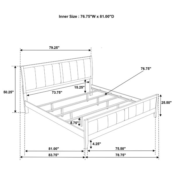 Wilkes 51-inch Upholstered Bed Dark Cocoa - Image 6
