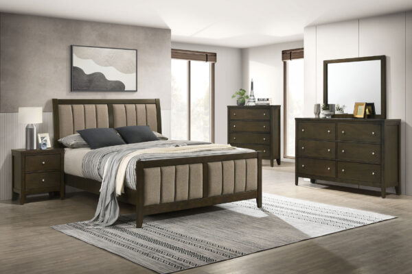 Wilkes 51-inch Upholstered Bed Dark Cocoa - Image 7