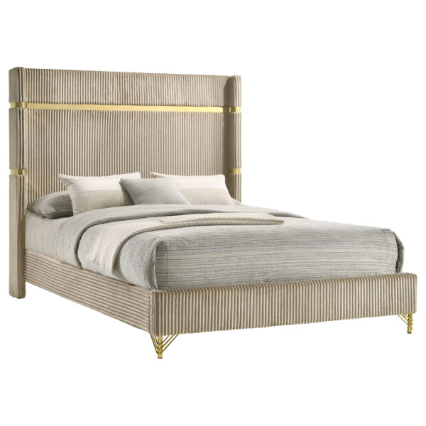 Lucia 61-inch Upholstered Wingback Bed - Image 5