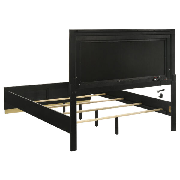 Caraway Wood LED Panel Bed Black & White - Image 4