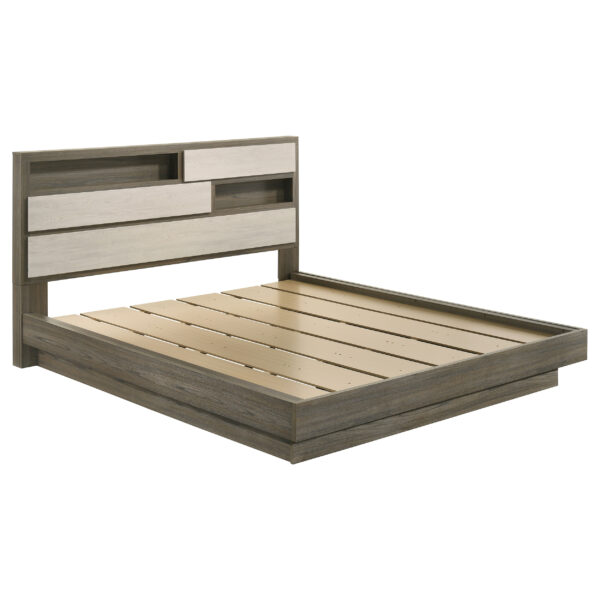 Fenwick Bed Bookcase Headboard Grey Oak - Image 2