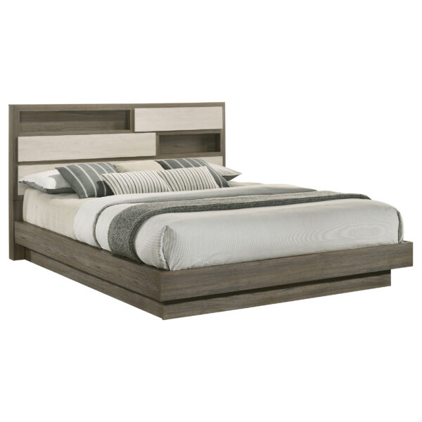 Fenwick Bed Bookcase Headboard Grey Oak - Image 3