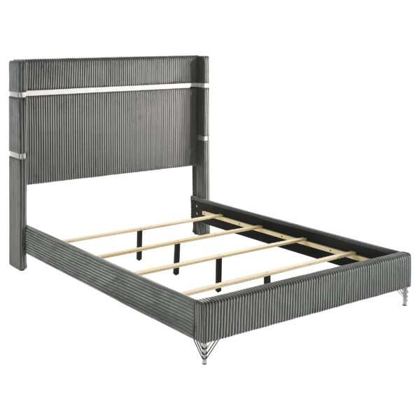 Lucia 61-inch Upholstered Wingback Bed - Image 2