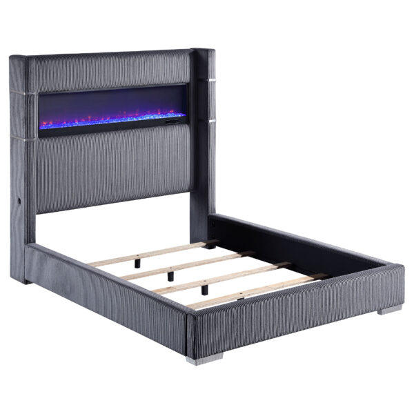 Tisdall Upholstered Cal King Flame Visualizer Bed - Image 2