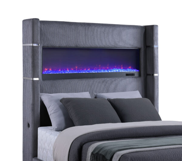 Tisdall Upholstered Cal King Flame Visualizer Bed - Image 3