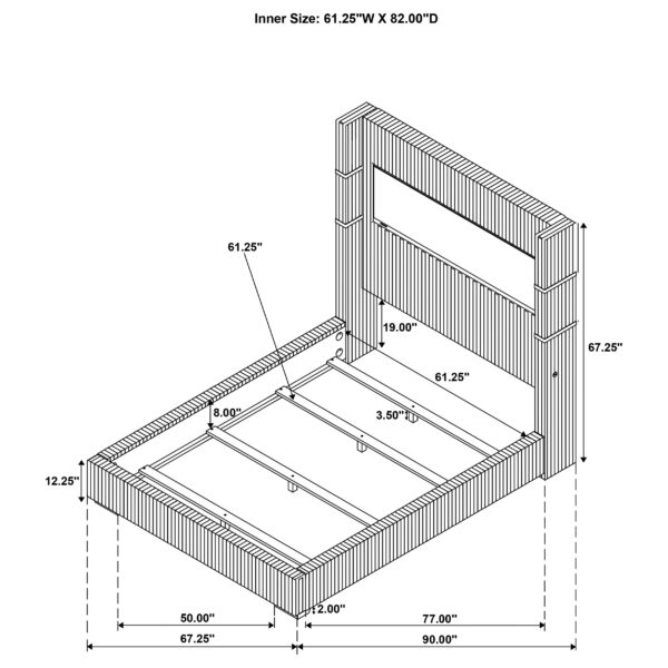 Tisdall Upholstered Cal King Flame Visualizer Bed - Image 6
