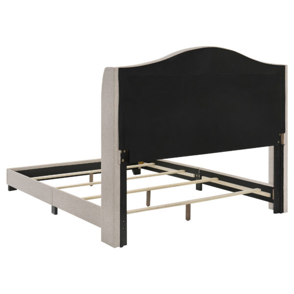 Sonoma Upholstered Wingback Bed Beige & Grey - Image 4
