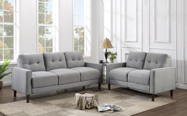 Bowen 2-piece Upholstered Track Arm Tufted Sofa Set