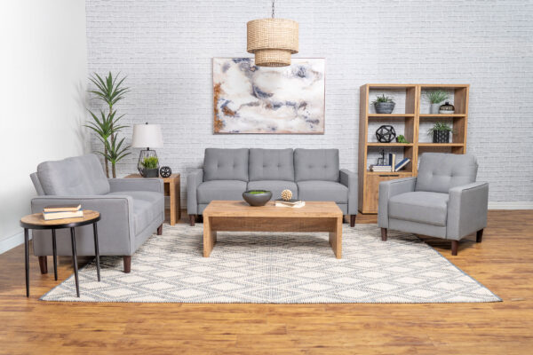 Bowen 3-piece Upholstered Track Arm Tufted Sofa Set