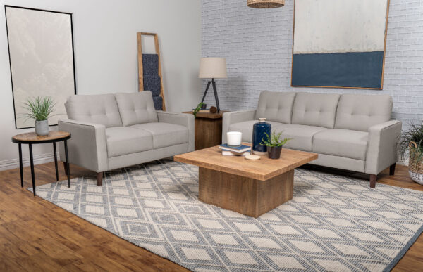 Bowen 2-piece Upholstered Track Arm Tufted Sofa Set - Image 7