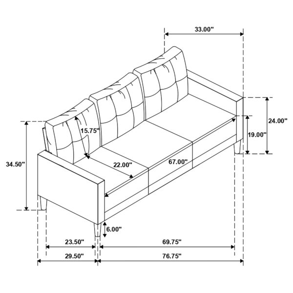 Bowen Upholstered Track Arm Tufted Sofa - Image 9