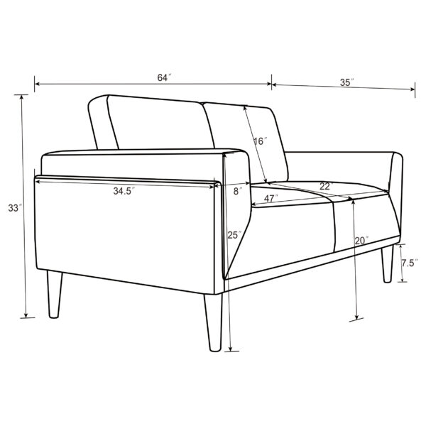 Rilynn Upholstered Track Arm Loveseat - Image 6