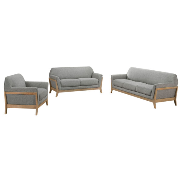 Vaughn 3-piece Fabric Upholstered Flared Arm Sofa Set