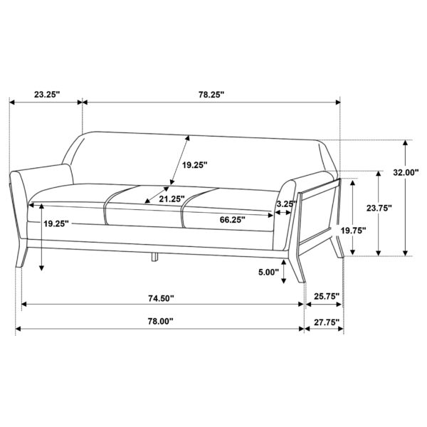 Vaughn Fabric Upholstered Flared Arm Sofa - Image 6