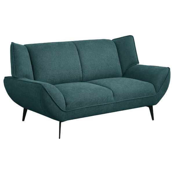 Acton Upholstered Flared Arm Loveseat Teal Blue - Image 2