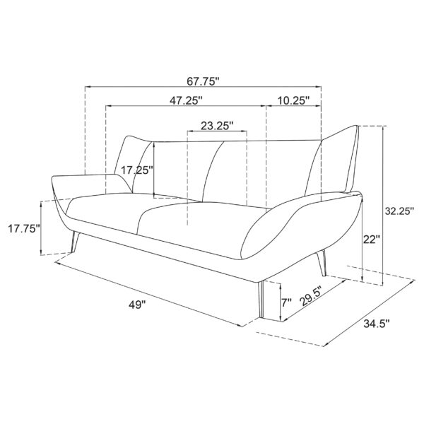 Acton Upholstered Flared Arm Loveseat Teal Blue - Image 5