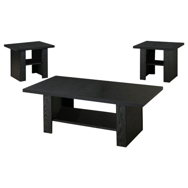 Rodez 3-piece Engineered Wood Coffee Table Set Black Oak - Image 2