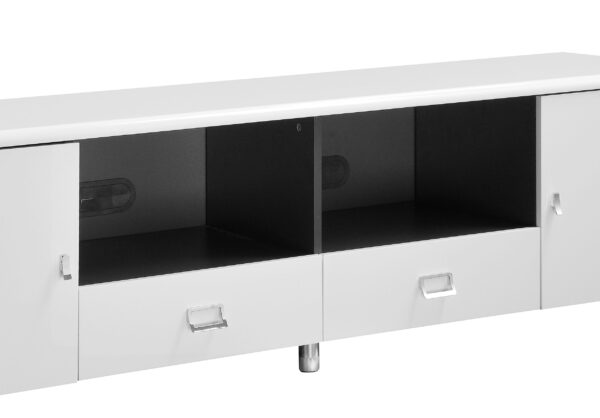 Burkett 2-door Engineered Wood 71-inch TV Stand White High Gloss - Image 3