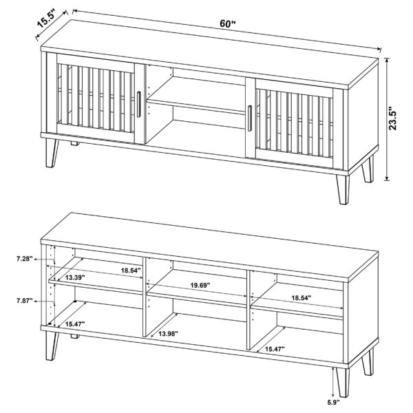 Sedona 2-door Engineered Wood 60-inch TV Stand Dark Pine - Image 5